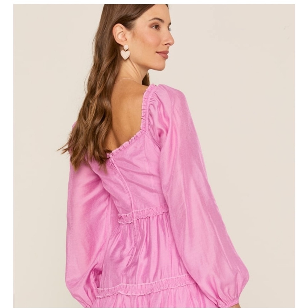 Francesca’s Cottagecore Vickie Long Sleeve Ruffle‎ Tiered Mini Dress NWT LARGE - Picture 3 of 6